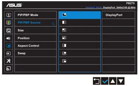 ASUS PB279 Series LCD Monitor - PIP, PBP Source