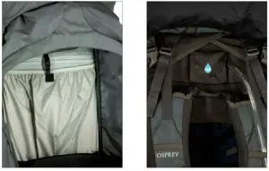 OSPREY AETHER Plus 100 Backpacking Pack-- INTERNAL RESERVOIR SLEEVE