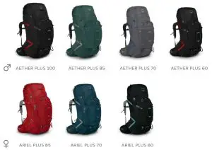 OSPREY AETHER Plus 100 Backpacking Pack-- OSPREY AETHER Plus l=