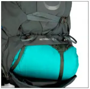 OSPREY AETHER Plus 100 Backpacking Pack--SLEEPING BAG COMPARTMENT