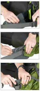 OSPREY AETHER Plus 100 Backpacking Pack-- To adjust the hipbelt
