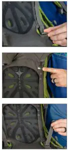 OSPREY AETHER Plus 100 Backpacking Pack-- To lengthen the torso length