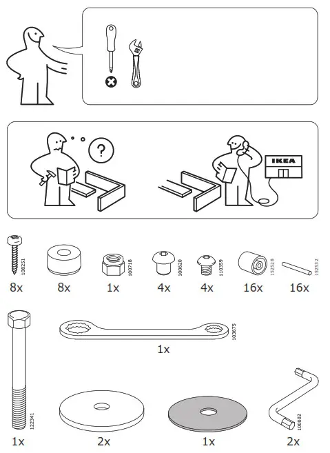 IKEA PS LOMSK Swivel Armchair- tools