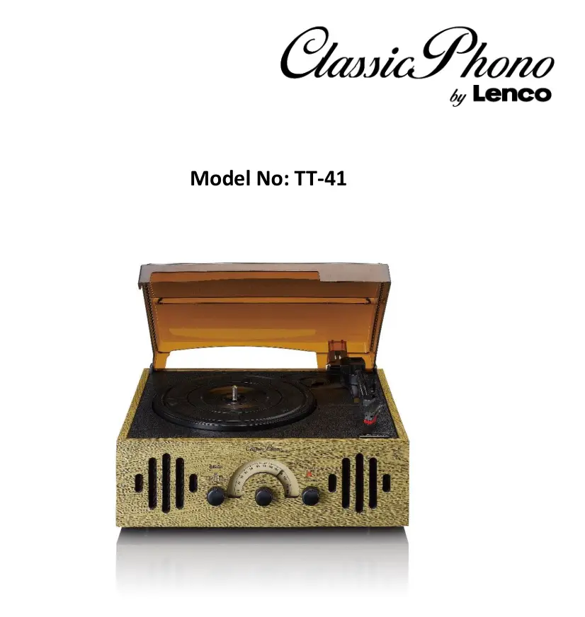 Lenco TT-41 Turntable with Radio User Manual
