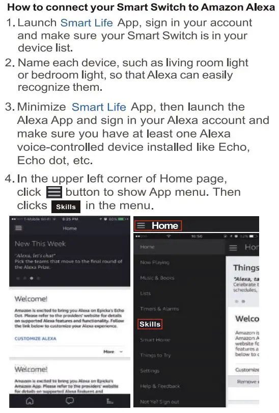 Shenzhen Eastkame Technology EK-WI4023 Wifi Touch Switch Instruction Manual - How to connect your smart switch to amazon Alexa
