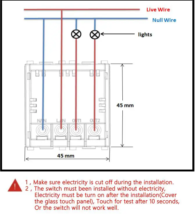 Shenzhen Eastkame Technology EK-WI4023 Wifi Touch Switch Instruction Manual - Installation
