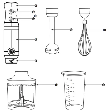 GE Appliances G8H0AASSPSS Immersion Blender FIG 1