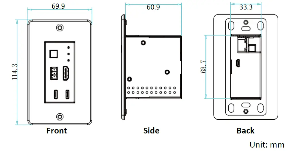 ALFATRON ALF-WP70T 2x1 Switcher and HDBaseT Transmitter fig1