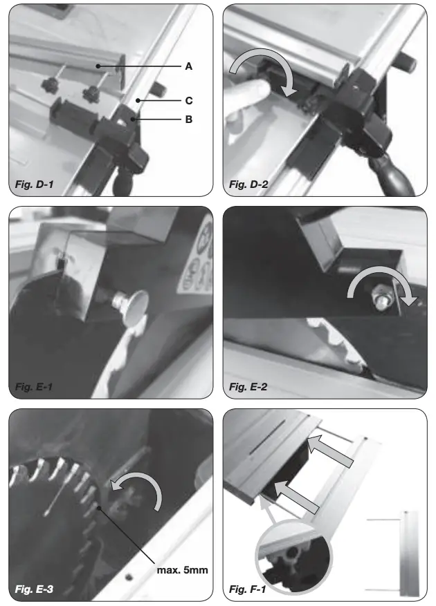 Fig. D1, D2, E1, E2, E3 and F1