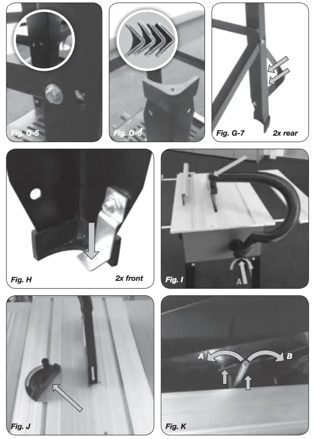 Fig. G5, G6, G7, H, I, J and K