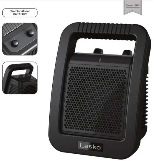 Lasko CU12110C Ceramic Heater with Ad just able Thermostat