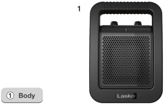 Lasko CU12110C Ceramic Heater with Ad just able Thermostat - lasko bidy