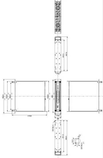 KV2 audio ESP1000 4 Channel Rack Mountable Power Amplifier - Drawing