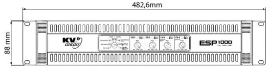 KV2 audio ESP1000 4 Channel Rack Mountable Power Amplifier - Front Panel