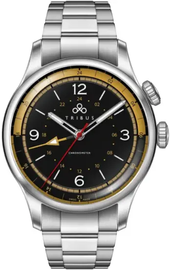 TRIBUS TRI-02 GMT 3 Timezone Chronometer Watch