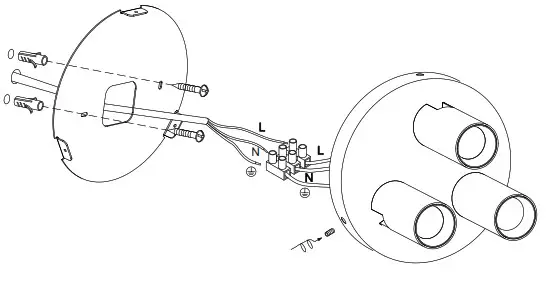 HAVIT LIGHTNING HV4002T 3 BLK RND Revo Spot Light - Installation Diagram