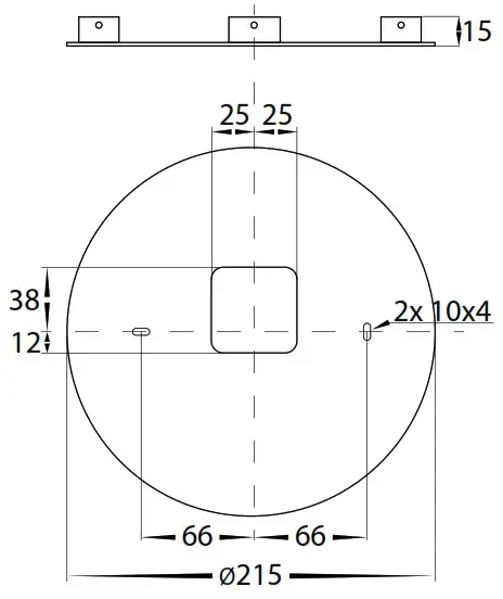 HAVIT LIGHTNING HV4002T 3 BLK RND Revo Spot Light - Mounting Base Diagram