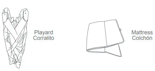 babytrend PY86XXXC Lil Snooze Deluxe II Nursery Center Playard Instruction Manual - TO ASSEMBLE PLAYARD ARMADO DEL CORRALITO