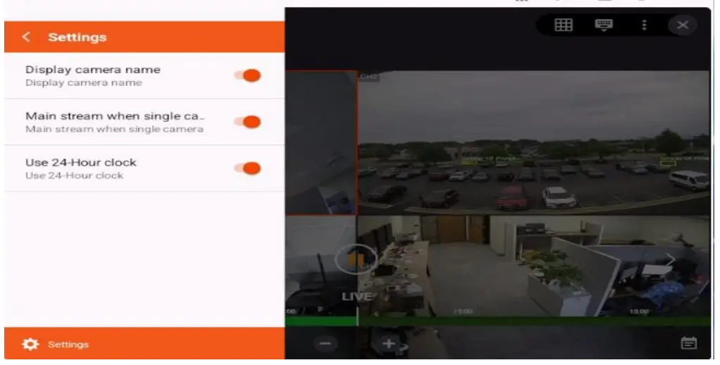 DW Mobile Vmax-A1 Plus Digital Watchdog Mobile+ App User Guide  Settings interface