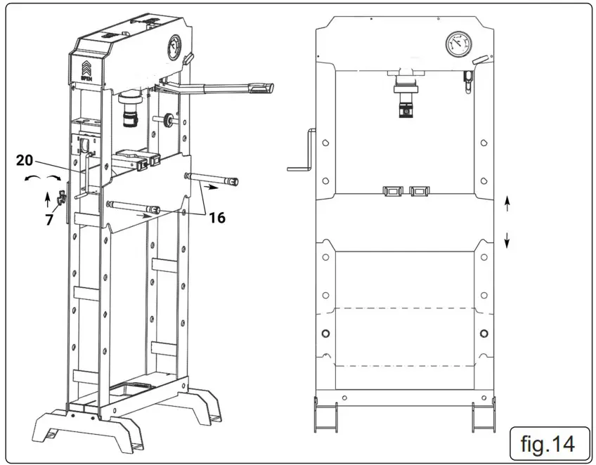 SEALEY PPF301S 30 Tonne Floor Type Premier Air or Hydraulic Press - ASSEMBLY 8