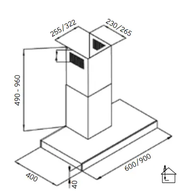 LAPETEK-JONA-Slim X2-60-60cm-Wall-Mount Kitchen-Hood-FIG24