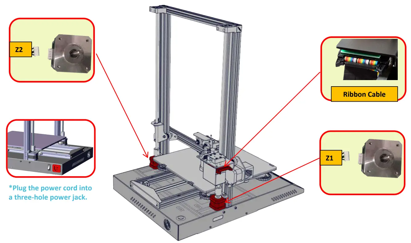 CREALITY CR 10S Pro 3D Printer - Cable Connection