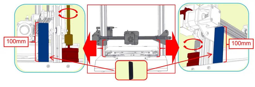 CREALITY CR 10S Pro 3D Printer - X axis adjustment