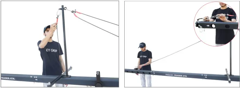 PROAIM JB FR4T 02 24ft Fraser Camera Jib Crane Package - Red Stability Cables Setup 3