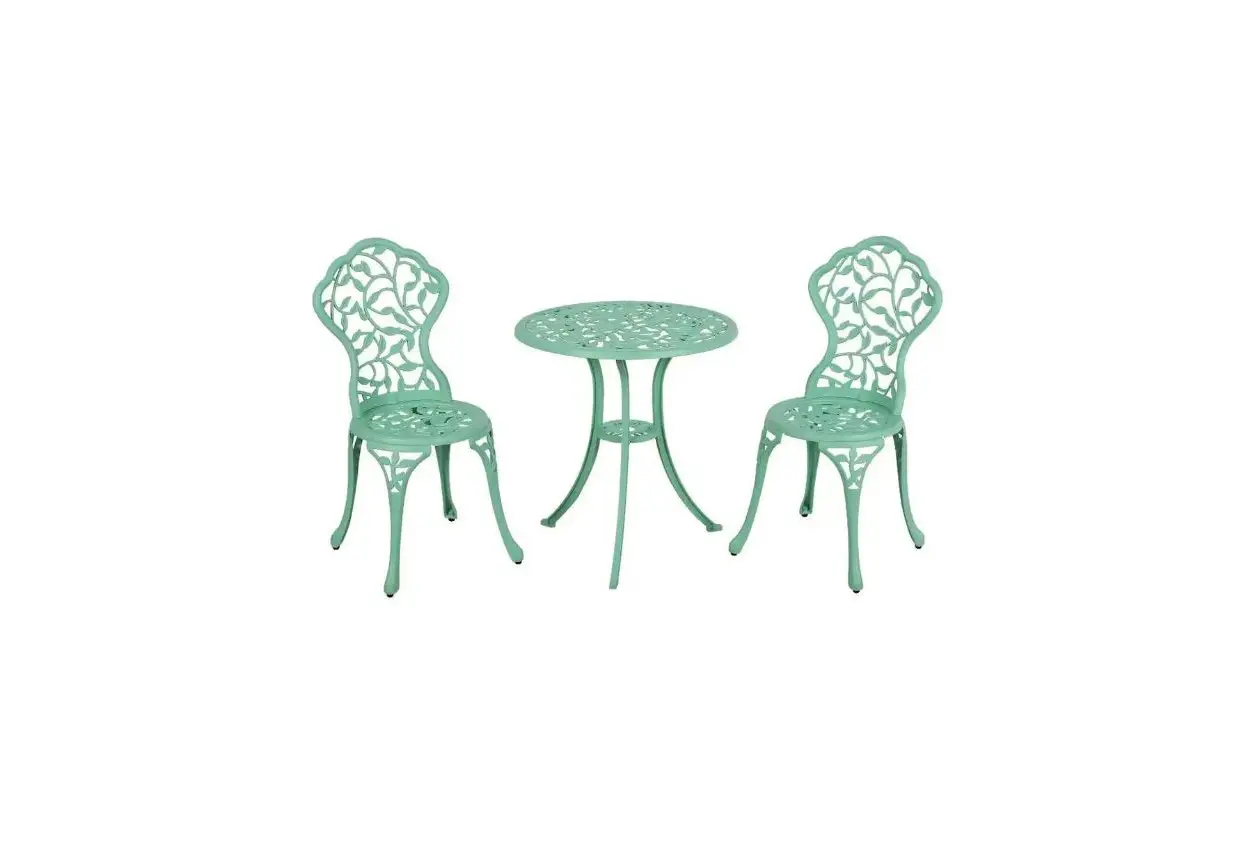 Orange-casual Wf-001 Sj 3-piece Metal Outdoor Bistro Set With Turquoise Cushions Instruction Manual