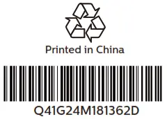 PHILIPS 243S9 4 S Line LCD Monitor bar code