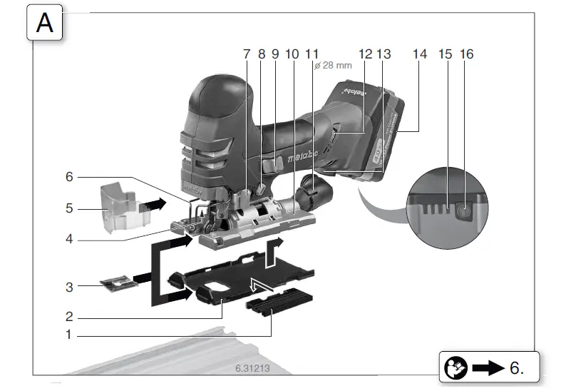 metabo STA 18 LTX 140 Cordless Jigsaw FIG (1)