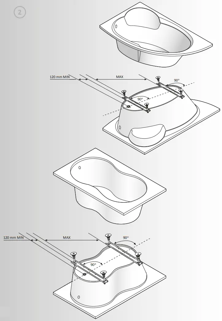 cersanit Joanna 160x95 Bathtub Asymmetric Right - fig 4