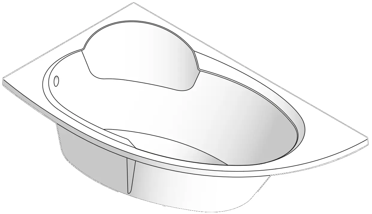 cersanit Joanna 160x95 Bathtub Asymmetric Right