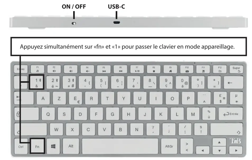 T nB KBSCGR Souris and Clavier Bluetooth Mouse and Keyboard - Figure 2