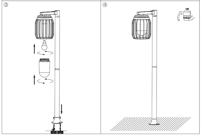 QAZQA 104572 100 cm IP44 Modern Outdoor Pole - overview 2