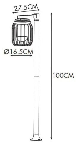 QAZQA 104572 100 cm IP44 Modern Outdoor Pole - overview 3