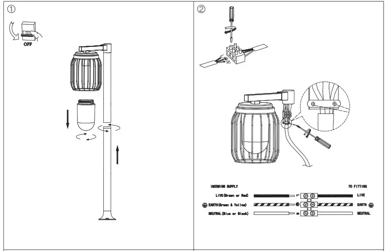 QAZQA 104572 100 cm IP44 Modern Outdoor Pole - overview