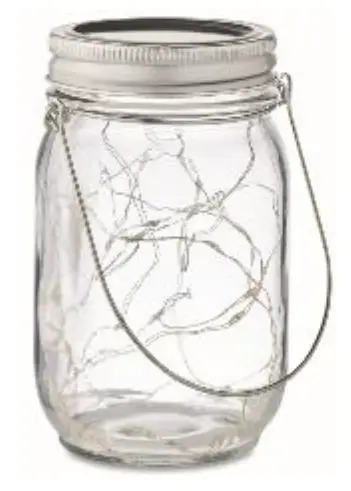 MOB MO6341 Solar Mason Jar Outdoor Lamp