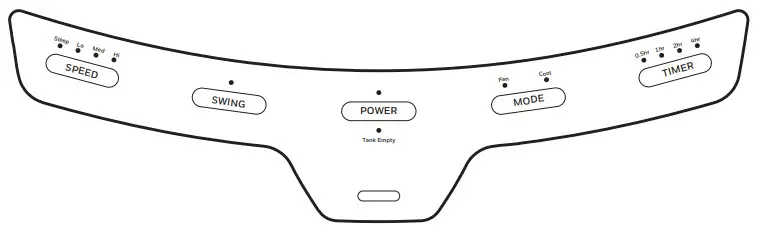 Honeywell CL25AE Portable Evaporative Air Cooler - CONTROL PANEL