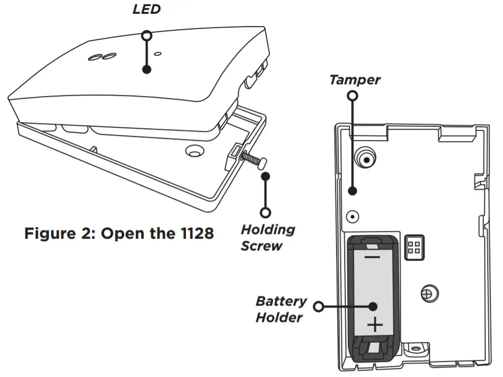 DMP 1128 Wireless Glassbreak Detector - INSTALL THE BATTERY