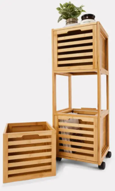 Slatted Bamboo 3 Drawers Product