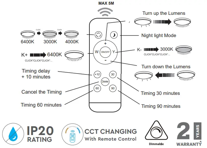 V TAC VT-8401 LED Ceiling Light - 1