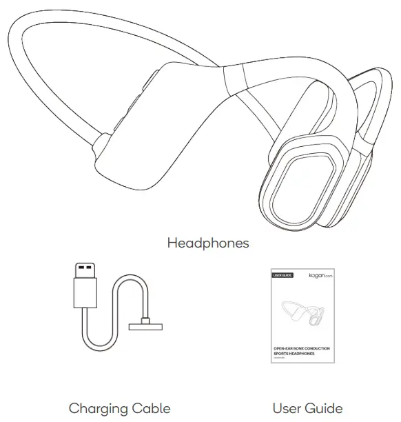 kogan KAOEBCSHSRA Open Ear Bone Conduction Sports Headphones - COMPONENTS