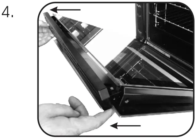REMOVAL AND CLEANING OF THE GLASS DOOR