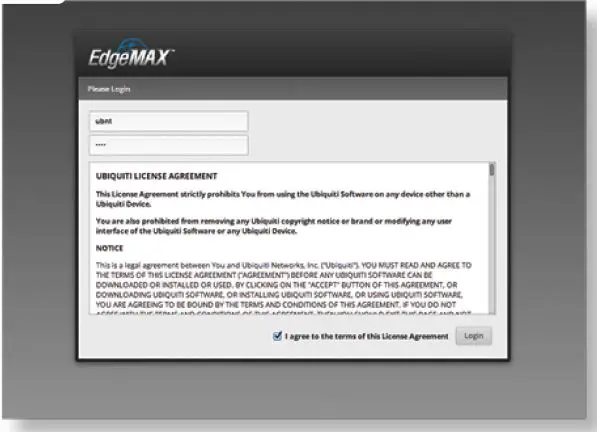 EdgeRouter ER-12P User Guide - Enter username & Password
