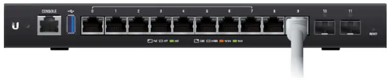 EdgeRouter ER-12P User Guide - The Ethernet port's PoE LED