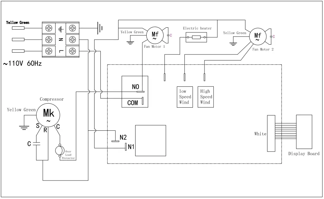 EQUATOR ADVANCED Appliances OAC 3000 Outdoor Air Conditioner - Electrical Diagram