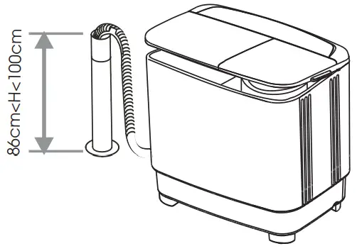 Euromaid ETTW800 8kg Twin Tub Washing Machine - drain hose