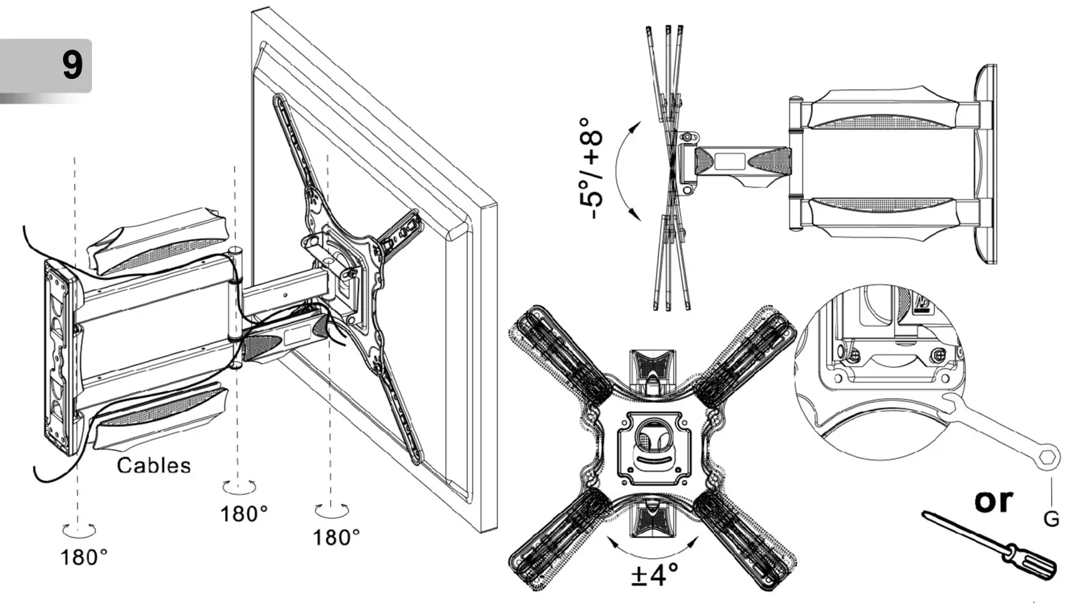 gembird Premium TV Wall Mount WM-55RT-05 - Product Overview 9