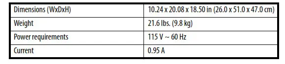 INSIGNIA NS-WC8BK6 8-Bottle Wine Cooler - Specifications